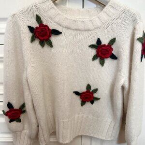 Kate spade Alpaca & Wool floral sweater size s